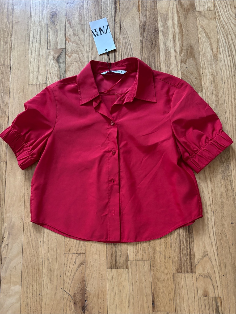 Zara Crop Button-Down Shirt